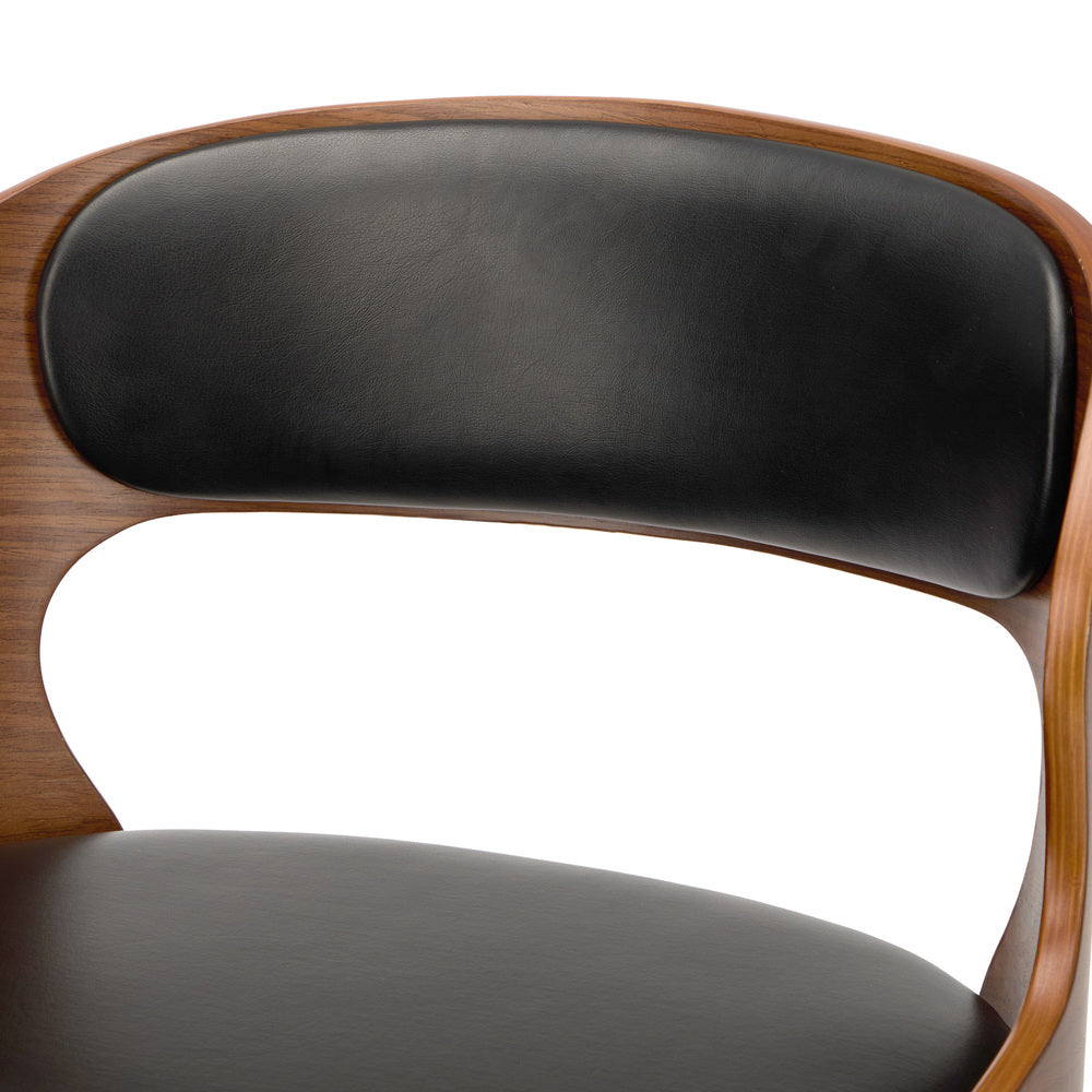 2X Bar Stool Gas Lift Kitchen Swivel Chair Leather LUKA