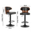 2x Bar Stools Adjustable Counter Height Stool Leather Black
