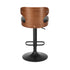 2x Bar Stools Adjustable Counter Height Stool Leather Black