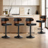 4x Bar Stools Adjustable  Height Stool Swivel Leather Black