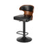 4x Bar Stools Adjustable  Height Stool Swivel Leather Black