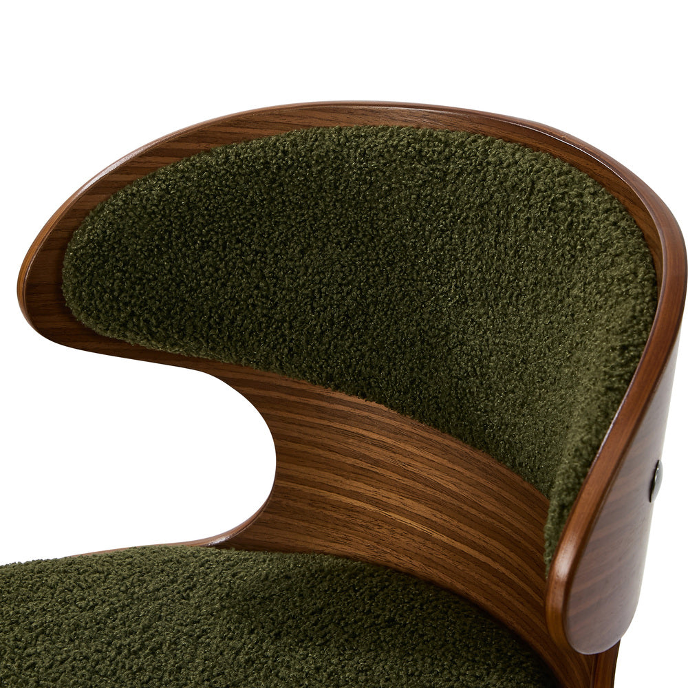 4x Bar Stools Swivel Kitchen Bar Chairs Gas Lift Boucle Green