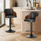 2x Bar Stools Swivel Counter Gas Lift Chair Leather Black