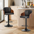 2x Bar Stools Swivel Counter Gas Lift Chair Leather Black