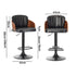 2x Bar Stools Swivel Counter Gas Lift Chair Leather Black