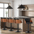 Bar Stools Swivel Stool Gas Lift Chair Leather Set of 4