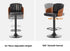 Bar Stools Swivel Stool Gas Lift Chair Leather Set of 4