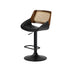 2x Bar Stools Kitchen Dining Chairs Rattan Leather Black