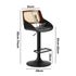 2x Bar Stools Kitchen Dining Chairs Rattan Leather Black