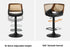2x Bar Stools Kitchen Dining Chairs Rattan Leather Black