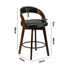 Oikiture 2x Bar Stools Swivel PU Leather Black