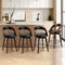 4PCS Swivel Bar Stools Black PU Leather Kitchen Chairs
