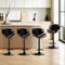 Set of 4 Swivel Bar Stools Gas Lift Adjustable PU Leather Wooden Base Black