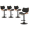 Oikiture 4x Bar Stool Kitchen Swivel Chair Wooden Leather Gas Lift