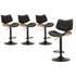 Oikiture 4x Bar Stool Kitchen Swivel Chair Wooden Leather Gas Lift