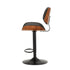 Oikiture 4x Bar Stool Kitchen Swivel Chair Wooden Leather Gas Lift