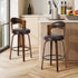 2x Bar Stools Kitchen Swivel Chair Shell Leather Brown