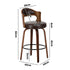 2x Bar Stools Kitchen Swivel Chair Shell Leather Brown