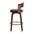 2x Bar Stools Kitchen Swivel Chair Shell Leather Brown