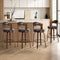 Oikiture 4x Bar Stools Swivel Counter Chair Shell Leather Brown