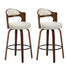 2x Bar Stools Kitchen Swivel Chair Shell Leather White