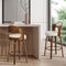 2x Bar Stools Kitchen Swivel Chair Shell Leather White