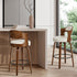2x Bar Stools Kitchen Swivel Chair Shell Leather White
