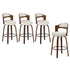 Oikiture 4x Bar Stools Swivel Counter Chair Shell Leather White