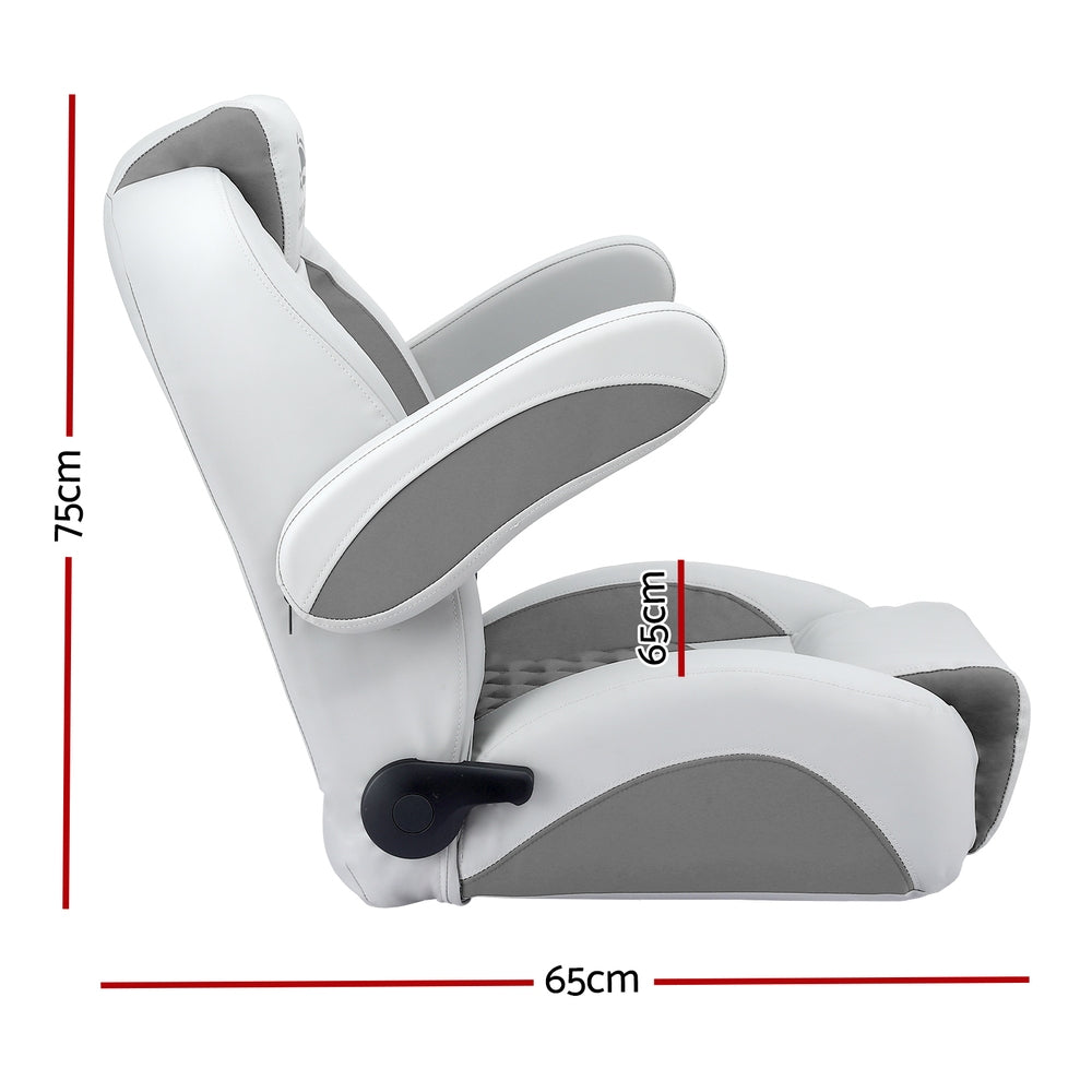 Reclining Captain Boat Seat 90°-155° Recline, 19cm Thick Cushion