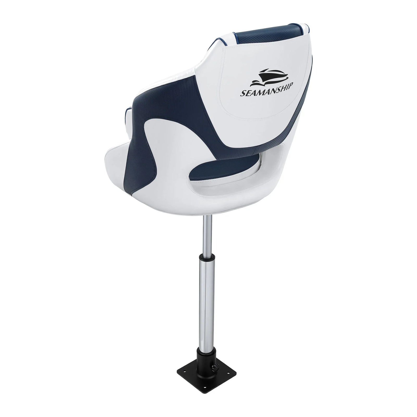 Captain Bucket Boat Seats Flip Up Bolster Swivel 15cm Padding with Adjustable Pedestals 55–75cm Blue