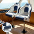Captain Bucket Boat Seats Flip Up Bolster Swivel 15cm Padding with Adjustable Pedestals 55–75cm Blue