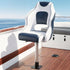 Captain Bucket Boat Seats Flip Up Bolster Swivel 15cm Padding with Adjustable Pedestals 55–75cm Blue