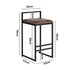 2x Bar Stools Metal Counter Chair Barstools Brown Leather