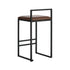 2x Bar Stools Metal Counter Chair Barstools Brown Leather