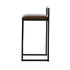 2x Bar Stools Metal Counter Chair Barstools Brown Leather