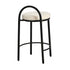 2x Bar Stools Dining Chairs Round Stool Counter Seat Boucle