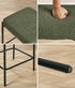 2x Bar Stools Kitchen Counter Stool Linen Seat Metal Green