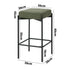 4x Bar Stools Kitchen Counter Stool Linen Seat Metal Green