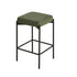4x Bar Stools Kitchen Counter Stool Linen Seat Metal Green