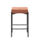 Oikiture 4x Bar Stools Kitchen Dining Chair Linen Seat Metal Orange