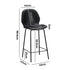 2x Bar Stools Kitchen Chairs High Back Leather Black