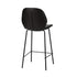 2x Bar Stools Kitchen Chairs High Back Leather Black