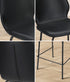 2x Bar Stools Kitchen Chairs High Back Leather Black
