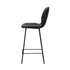 Set of 4 Bar Stools Kitchen Chairs High Back Leather Black