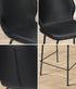 Set of 4 Bar Stools Kitchen Chairs High Back Leather Black