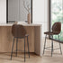 Oikiture 2x Bar Stools Kitchen Chairs High Back Leather Brown
