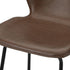 Oikiture Set of 4 Bar Stools Kitchen Chairs High Back Leather Brown