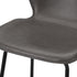 2x Bar Stools Kitchen Chairs High Back Leather Grey
