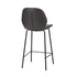 Set of 4 Bar Stools Kitchen Chairs High Back Leather Grey