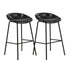 2X Bar Stools Dining Chairs Counter Stool PU Leather Black